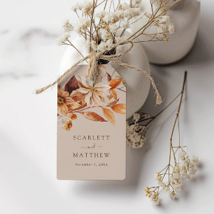 Tan Herbstlaubs Gastgeschenk Hochzeit Tags Geschenkanhänger