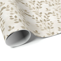 Tan & Ivory Vine Wrapping Paper