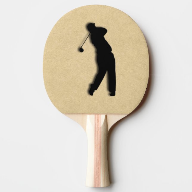 Tan Leather Golf Tischtennis Schläger (Rückseite)