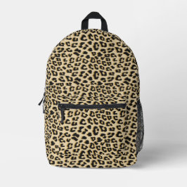 Tan Leopard Print Bedruckter Rucksack