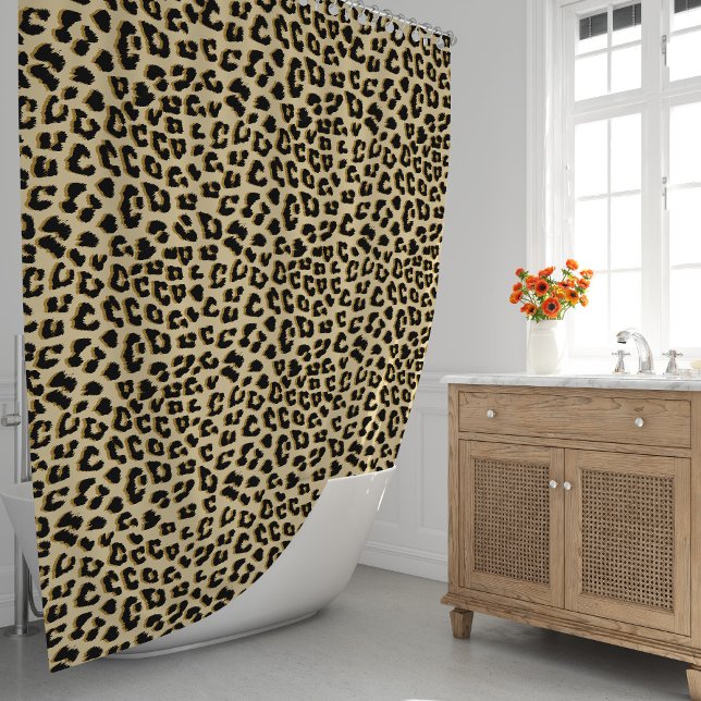 Tan Leopard Print Duschvorhang (Tan Leopard Print Shower Curtain by Looly Elzayat
)
