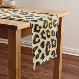 Tan Leopard Print Kurzer Tischläufer