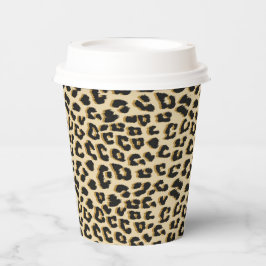 Tan Leopard Print Pappbecher