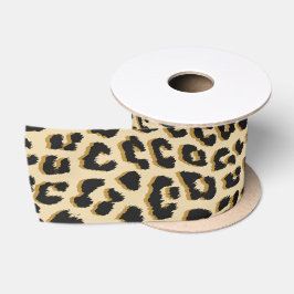 Tan Leopard Print Satinband