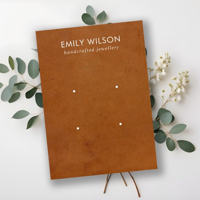 TAN LETHER TEXTURE 2 STUDIERENDE OHRENANZEIGE VISITENKARTE (Von Creator hochgeladen)