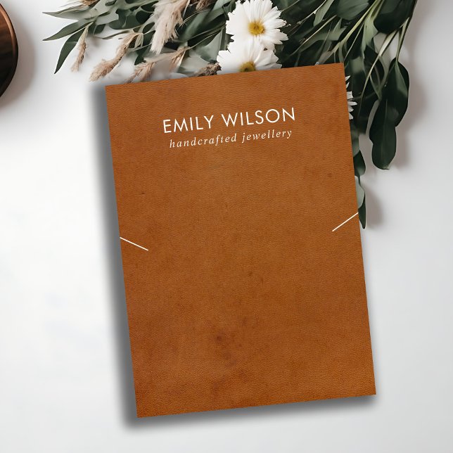 TAN LETHER TEXTURE NECKLACE BRACELET DISPLAY-KARTE VISITENKARTE (Von Creator hochgeladen)