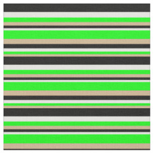 Tan, Limon, Minzcreme und Schwarz-Linse-Muster Stoff