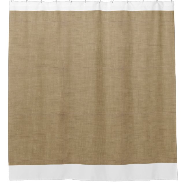 Tan Linen Texture Duschvorhang (Vorderseite)