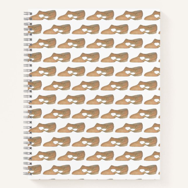 Tan Lyrical Dance Shoe Personalisiert Teacher Gift Notizbuch (Vorderseite)