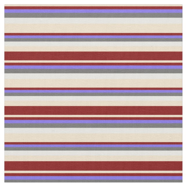 Tan, Maroon, Mittelschiefer Blau, Dim Grau und Wei Stoff (Nahaufnahme)