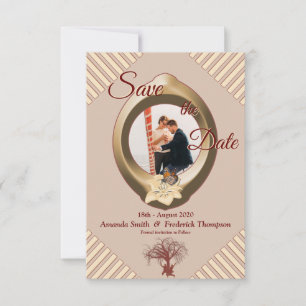 Tan - Marsala Moderner Wein Save the Date