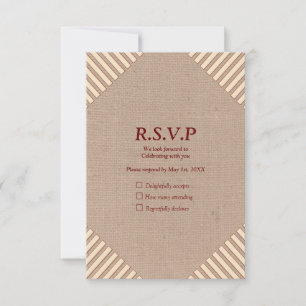 Tan - Marsala Wine & Drehung von Pink RSVP Karte