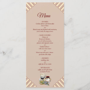 Tan moderne - Marsala-vin rayures de ton Menu