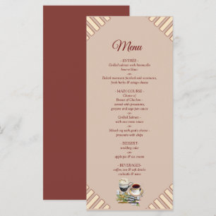 Tan moderne - Marsala-vin rayures de ton Menu