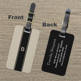 Tan Monogram Gepäckmarke für Männer Gepäckanhänger