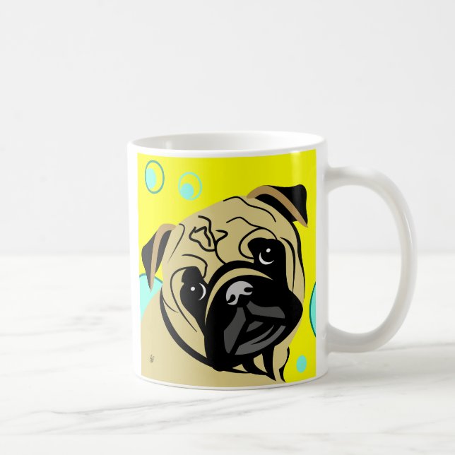 Tan Mops Dog Kaffeetasse (Rechts)