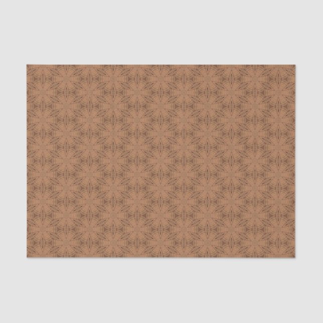 Tan Native American Look Kaleidoscope Pattern Seidenpapier (Vorderseite)