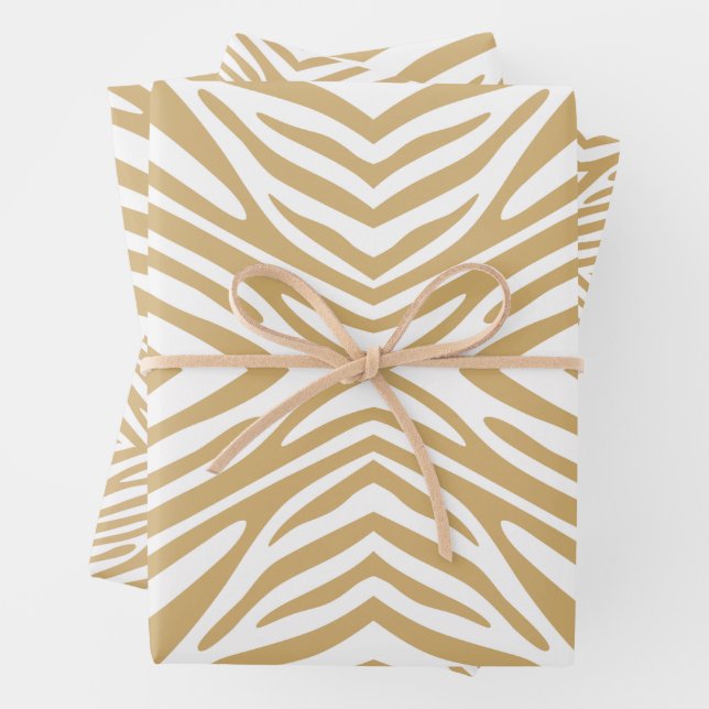 Tan Neutral Zebra Geschenkpapier Set (Beispiel)