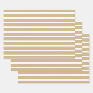 Tan-Neutralstreifen Geschenkpapier Set