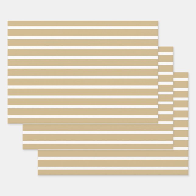 Tan-Neutralstreifen Geschenkpapier Set (Set)