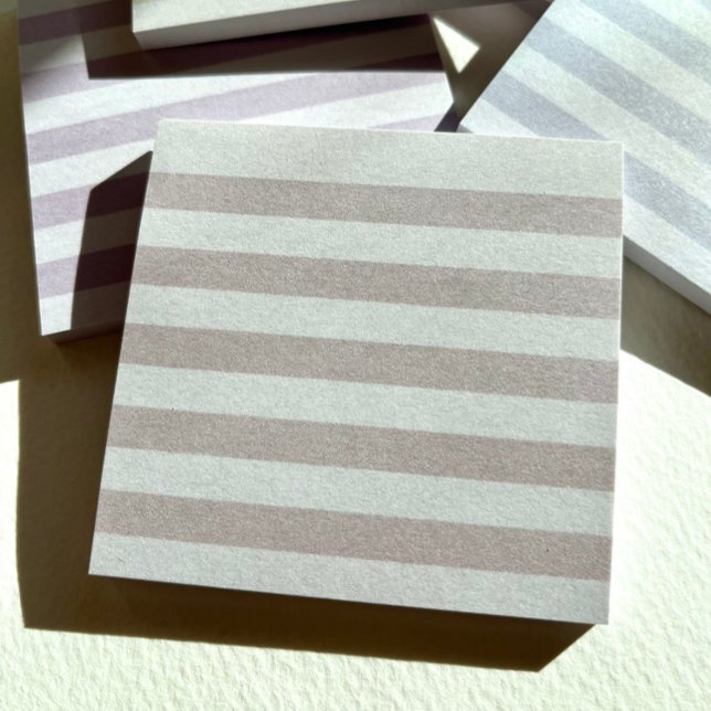 Tan Pastel Stripe Postit Notes Post-it Klebezettel (Soft tone-on-tone stripes make a subtle statement.)