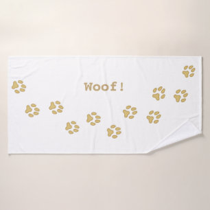 Tan Paw druckt Niedlichen Personalisierten Hundena Badehandtuch