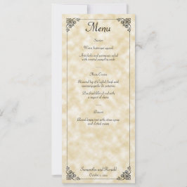 Tan Perchment Paper Style Wedding Menu Card Einladung