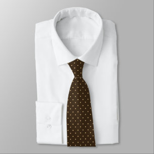 Tan Polka Dot on Brown Necktie Krawatte