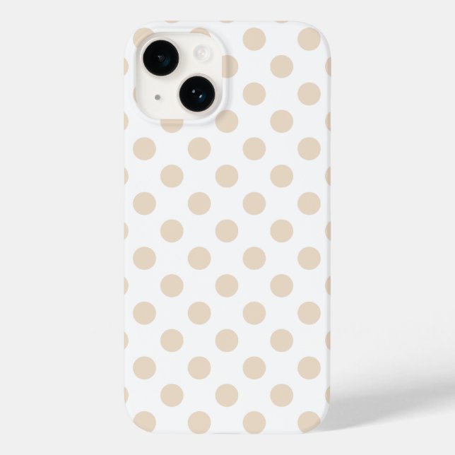 Tan-Polka-Punkte Case-Mate iPhone 14 Hülle (Rückseite)