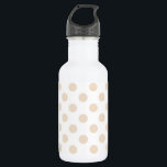 Tan-Polka-Punkte Edelstahlflasche<br><div class="desc">Tan-Polka-Punkte auf weißem Hintergrund</div>