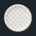 Tan-Polka-Punkte Pappteller<br><div class="desc">Tan-Polka-Punkte auf weißem Hintergrund</div>