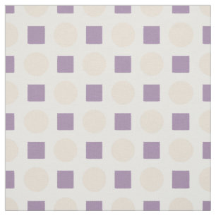 Tan-Polka-Punkte und Lavendelquadrate Stoff