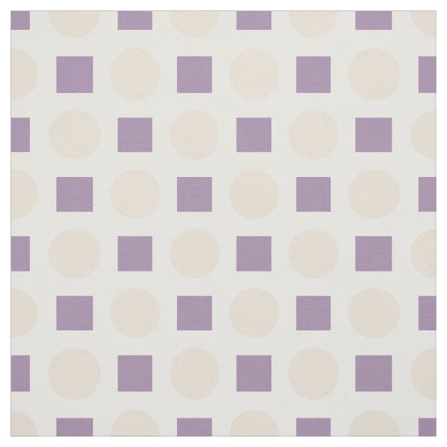 Tan-Polka-Punkte und Lavendelquadrate Stoff (Muster)