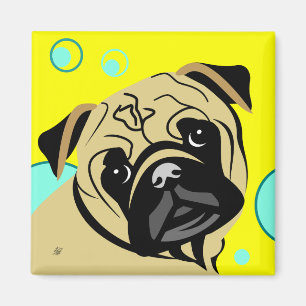 Tan Pug Hund Magnet