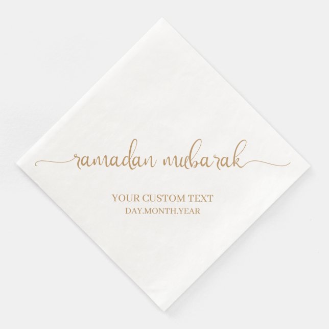 Tan Ramadan Mubarak Calligrafie Custom Serviette (Ecke)