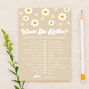 Tan Retro Daisy würde eher Baby Showspiel spielen Briefpapier