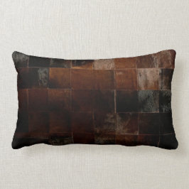 TAN-Rindleder-Patchwork-Druck-Kissen Lendenkissen