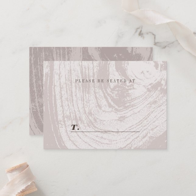 Tan Rustic Woodgrain Herbstliche Hochzeit im Herbs Platzkarte (Vorderseite/Rückseite Beispiel)