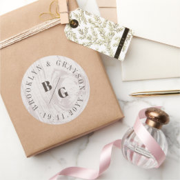 Tan Rustic Woodgrain Herbstliche Hochzeit im Herbs Runder Aufkleber