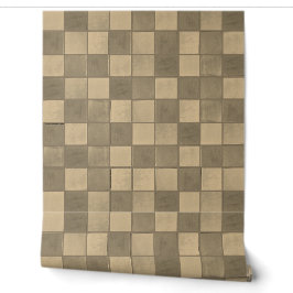 Tan schlichte Fliesenmuster Vinyl Wallpaper Tapete