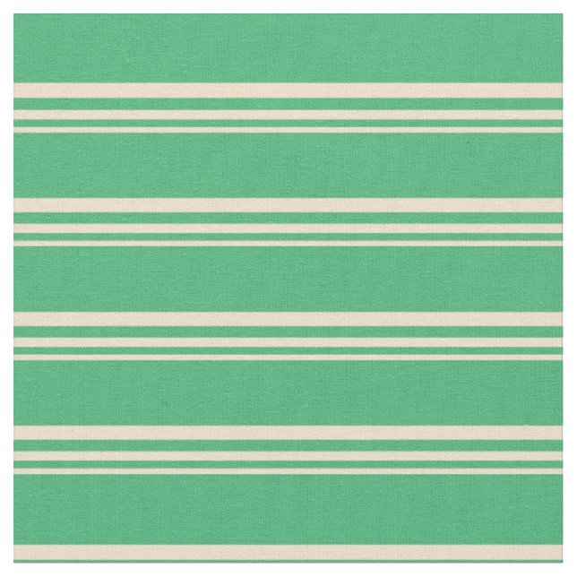 Tan & Sea Green Stripes/Lines Muster Stoff (Nahaufnahme)