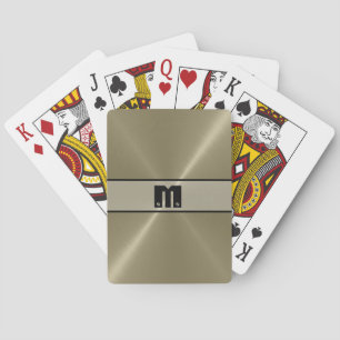 Tan Shiny Stainless Steel Metal 5 Spielkarten