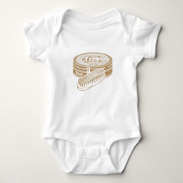 Tan shoepolis tin Pop art Baby Strampler (Vorderseite)
