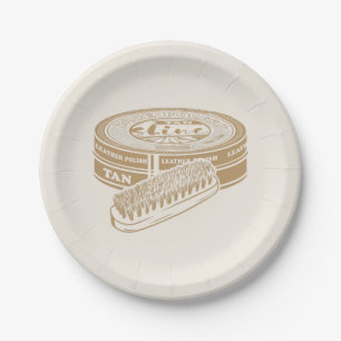 Tan shoepolis tin Pop art Pappteller