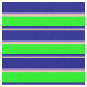 Tan, Slate Blue, Blau, Limon und rosa farbige Lini Stoff