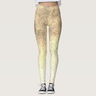 Tan Speckled Grunge Abstrakt Leggings