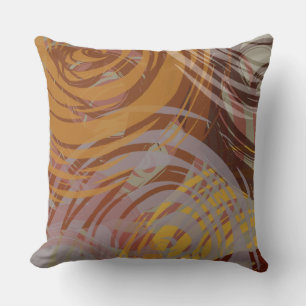 Tan SPIRAL DESIGN Tan très Brown Oreiller à lancer