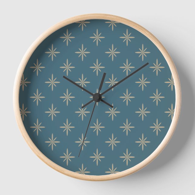 Tan-Sternexplosionen auf dem Muster des blauen Ato Uhr (Vorderseite)