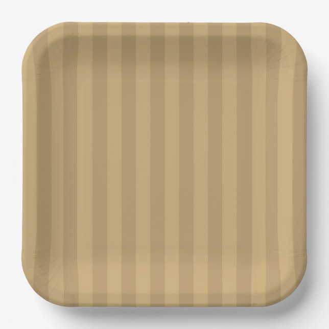 Tan Striped Paper Plates - 9in Salty Bark Club Pappteller (Vorderseite)