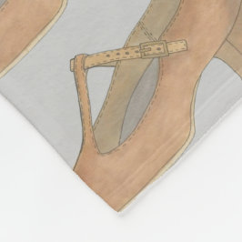 Tan T-Strap Musical Theater Charakter Shoe Dance Fleecedecke